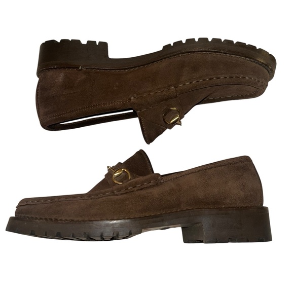 Gucci Suede Horsebit Lug Sole Classic Slip-On Loafers - Picture 1 of 7